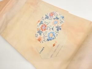 花唐草に横段模様織り出し名古屋帯